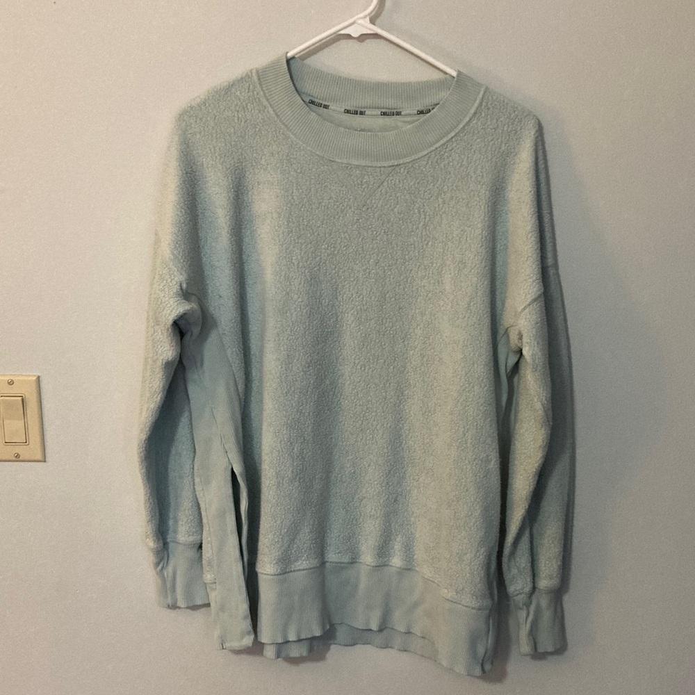Aerie Long Crewneck Oversize Sweater Light Mint